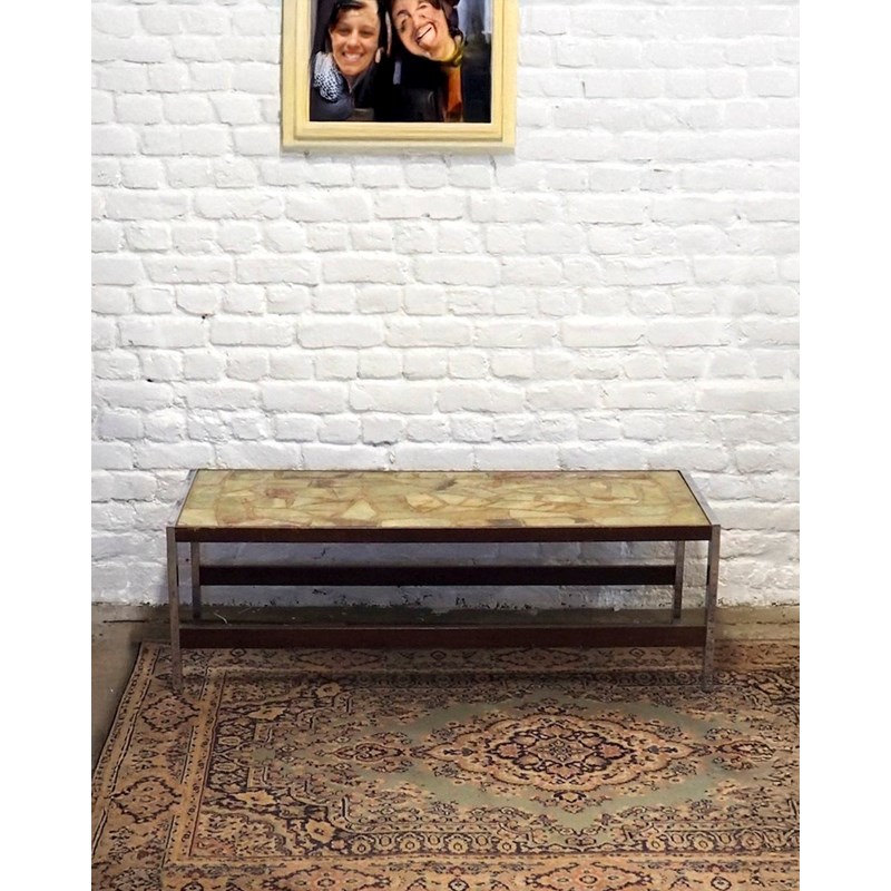 Debongout - Table basse en onyx et métal n°429