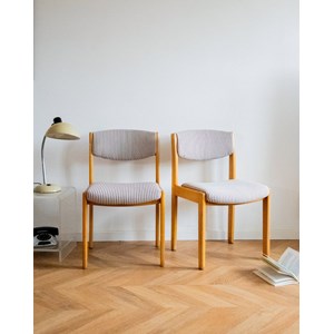 Paire de chaises en bois rayées n°1237