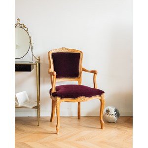 Fauteuil en velours violet n°689