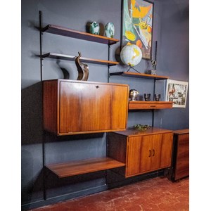 Bibliothèque murale modulable en palissandre n°111