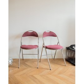 Paire de chaises pliantes chromées n°1245