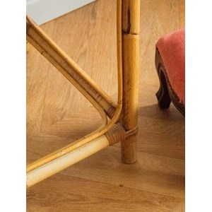 Table d'appoint en rotin et verre n°802