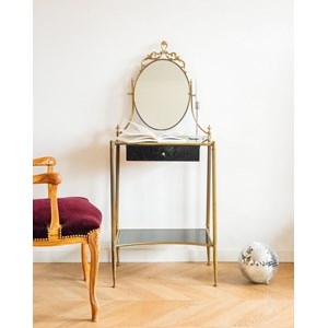 Coiffeuse en verre et laiton n°238