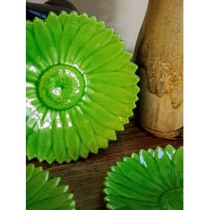 Lot d'assiettes vallauris vertes n°244