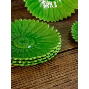 Lot d'assiettes vallauris vertes n°244