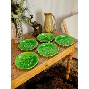 Lot d'assiettes vallauris vertes n°245