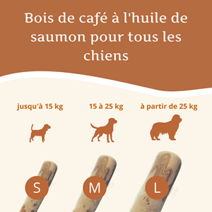 Wildfang - bâton à mâcher en bois de caféier à l'huile de saumon - 3 x l