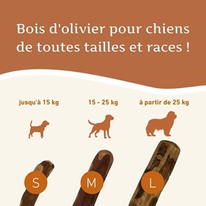 Wildfang® bâton à mâcher en bois d'olivier - taille s