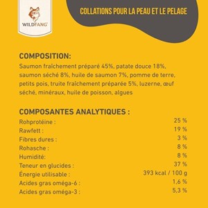 Wildfang - snacks pour la peau et le pelage - sans céréales - 1 piece (70g)