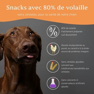Wildfang - snacks avec 80% de volaille - sans céréales - 3 pieces (3 x 100g)