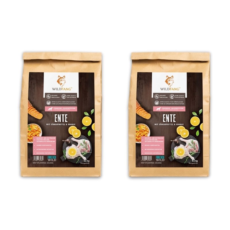 Wildfang® canard à la patate douce et à l'orange - sans céréales - 2 x 6 kg