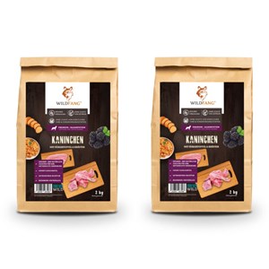 Croquettes sans céréales pour chien adulte et senior, lapin & dinde 2x2 kg