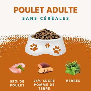 Wildfang aliments secs adultes avec poulet et herbes - grain-sans - 6 kg