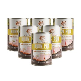Wildfang poulet - nourriture humide chien 6 x 800 g b.a.r.f sans céréales