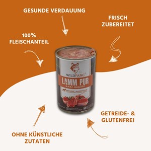Wildfang aliment humide à l'agneau sans gluten 2400 g pour peau et pelage