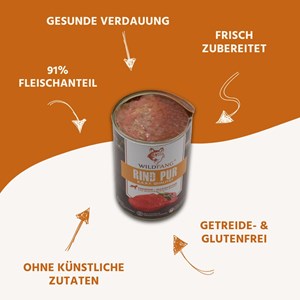 Wildfang pâtée humide boeuf pur 2400 g 70% viande sans céréales