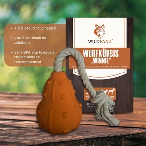 Wildfang — jouet à mâcher lancer de citrouille winnie - 100% caoutchouc naturel