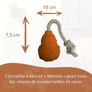 Wildfang — jouet à mâcher lancer de citrouille winnie - 100% caoutchouc naturel