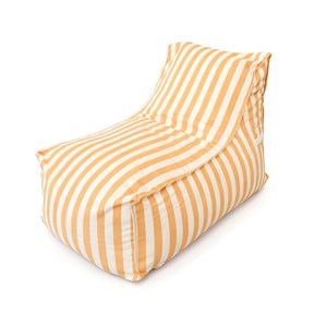 Positano pouf exterieur rayé jaune déperlant 100x65x65 cm