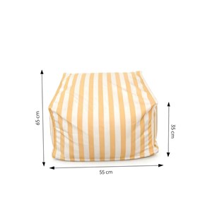 Positano pouf exterieur rayé jaune déperlant 55x65x35 cm