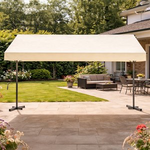 Iseo store banne double pente manuel 4 x 1,5-1,5 m beige hydrofuge