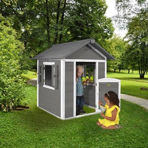 Maisonnette lodge gris blanc