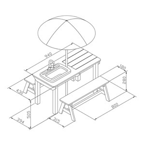 Table axi house bleu