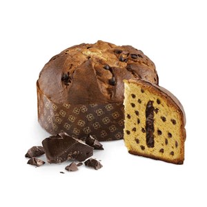 Panettone artisanal au chocolat en boîte métal ronde