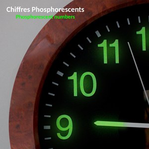 Horloge solaire bois radio-pilotée chiffres phosphorescents ø30 cm