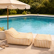 Positano ensemble de poufs exterieur rayés jaune déperlant