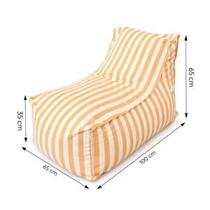 Positano ensemble de poufs exterieur rayés jaune déperlant