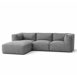 Praiano salon de jardin modulable 4 places gris en tissu déperlant