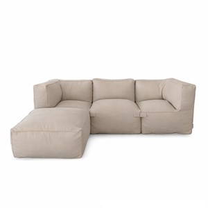 Praiano salon de jardin modulable 4 places beige en tissu déperlant