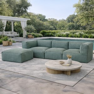 Praiano salon de jardin modulable 4 places vert en tissu déperlant