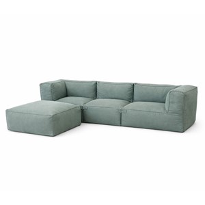 Praiano salon de jardin modulable 4 places vert en tissu déperlant