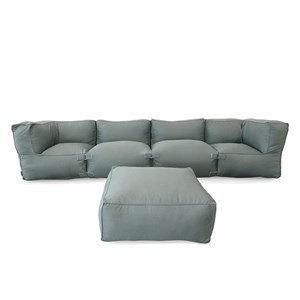 Praiano salon de jardin modulable 5 places vert en tissu déperlant