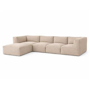 Praiano salon de jardin modulable 5 places beige en tissu déperlant