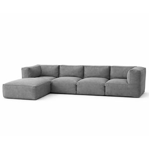 Praiano salon de jardin modulable 5 places gris en tissu déperlant