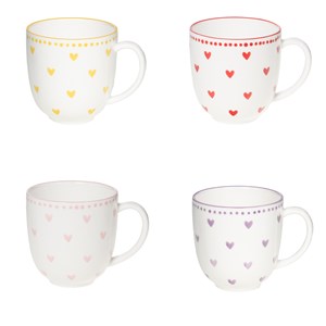 Lot de 4 mugs love 9,6 cm