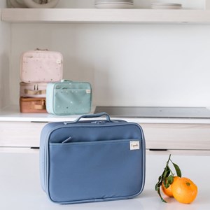Lunch bag en tissu recyclé bleu