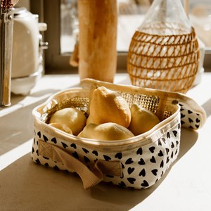 Sac à goûter isotherme cœurs ecru