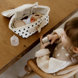 Sac à goûter isotherme cœurs ecru