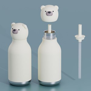 Gourde isotherme bestie ours blanc (460 ml)