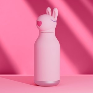 Gourde isotherme bestie lapin rose (460 ml)
