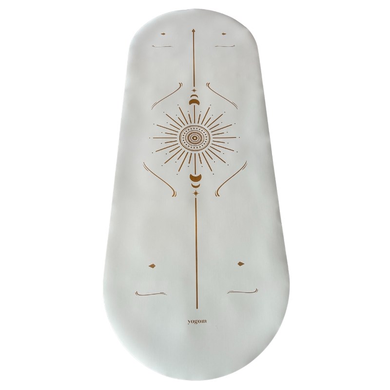 Tapis de yoga antidérapant star astra blanc or