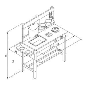 Cuisine boue puck vert-blanc-marron