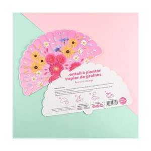 Eventail papier de graines - 21 x 12 cm