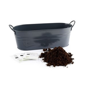 Jardinière zinc noir 30 cm - aromates