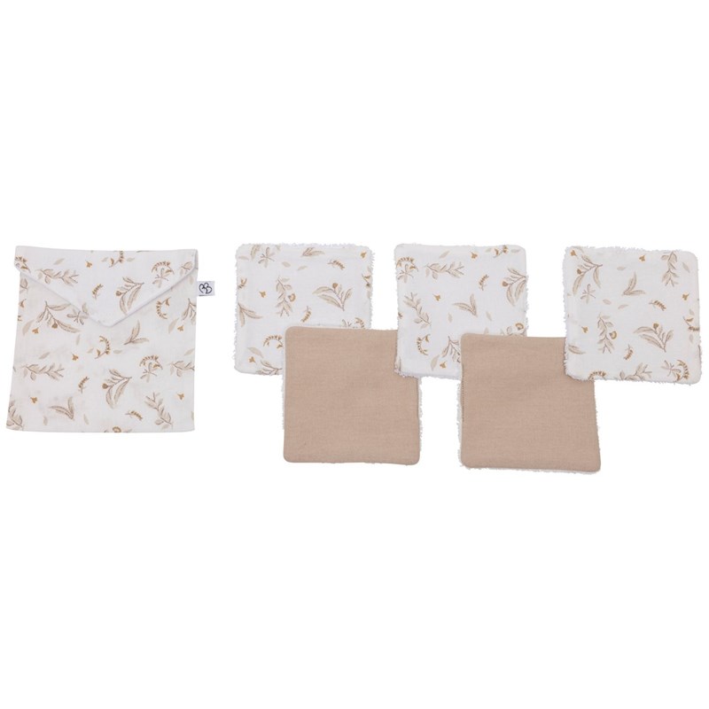 Lot de 5 lingettes lavables biscuit