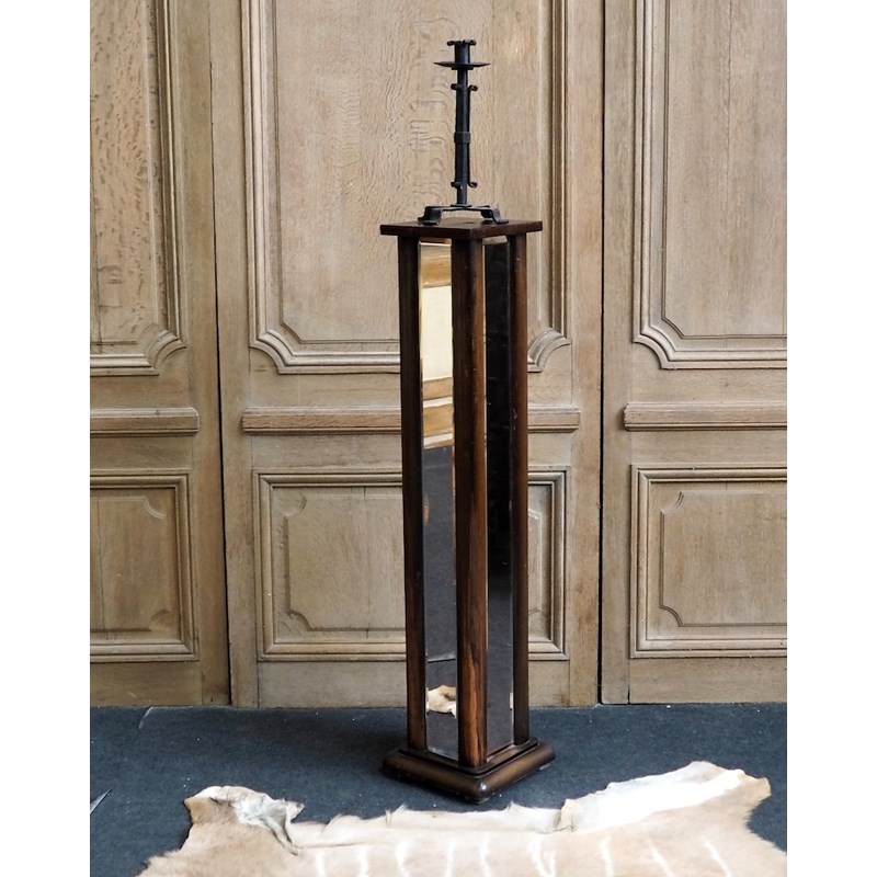 Table d'appoint en chêne et miroir n°809